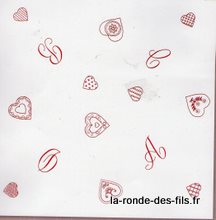 Nappe coeur & Lettres rouges